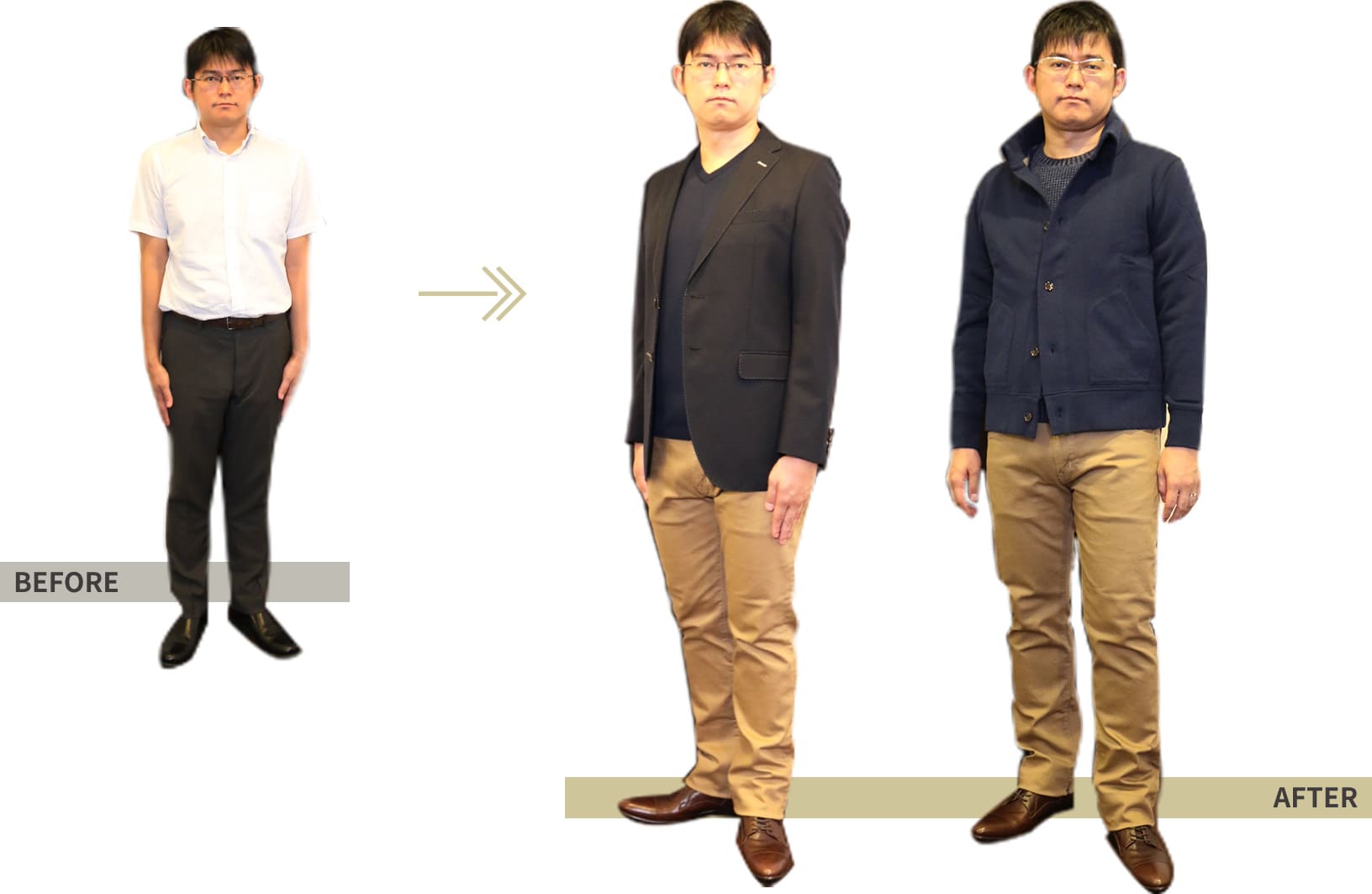 BEFORE→AFTER